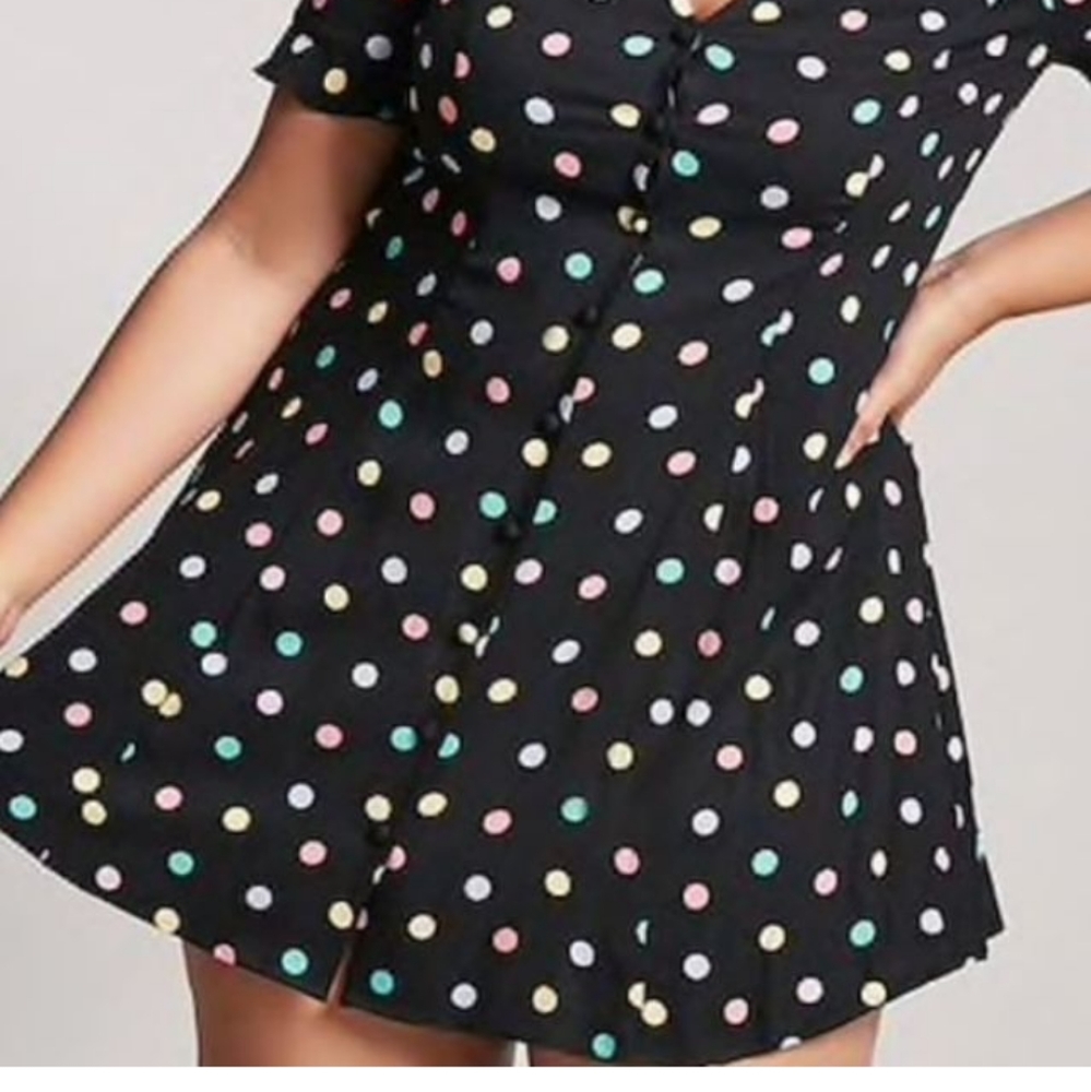 Forever 21 1x button up mini skater dress